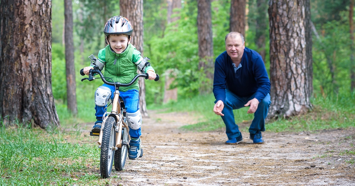 teaching older kid to ride bike