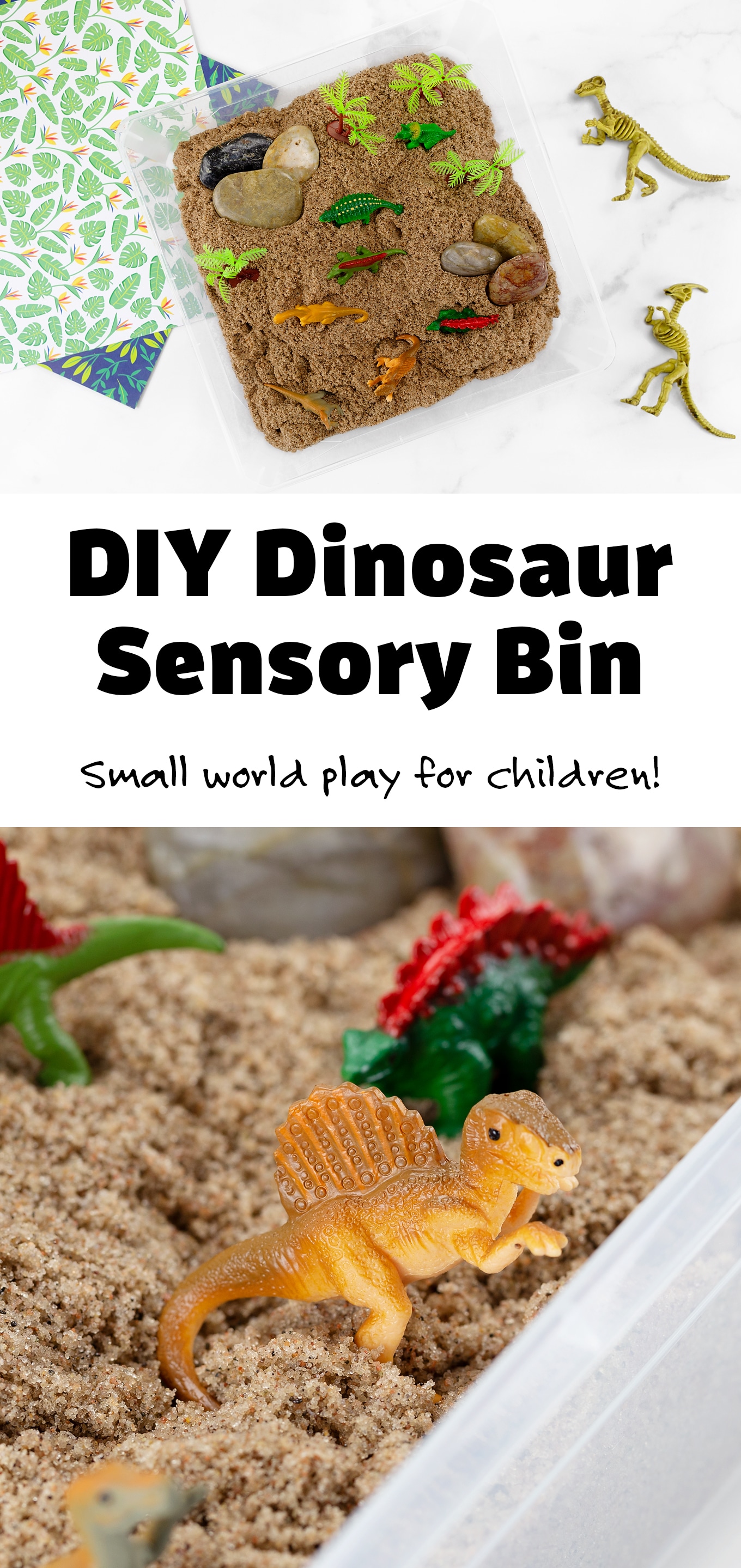 dinosaur sensory bin