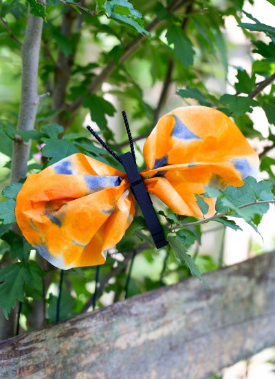 How to Make a Clothespin and Watercolor Monarch Butterfly