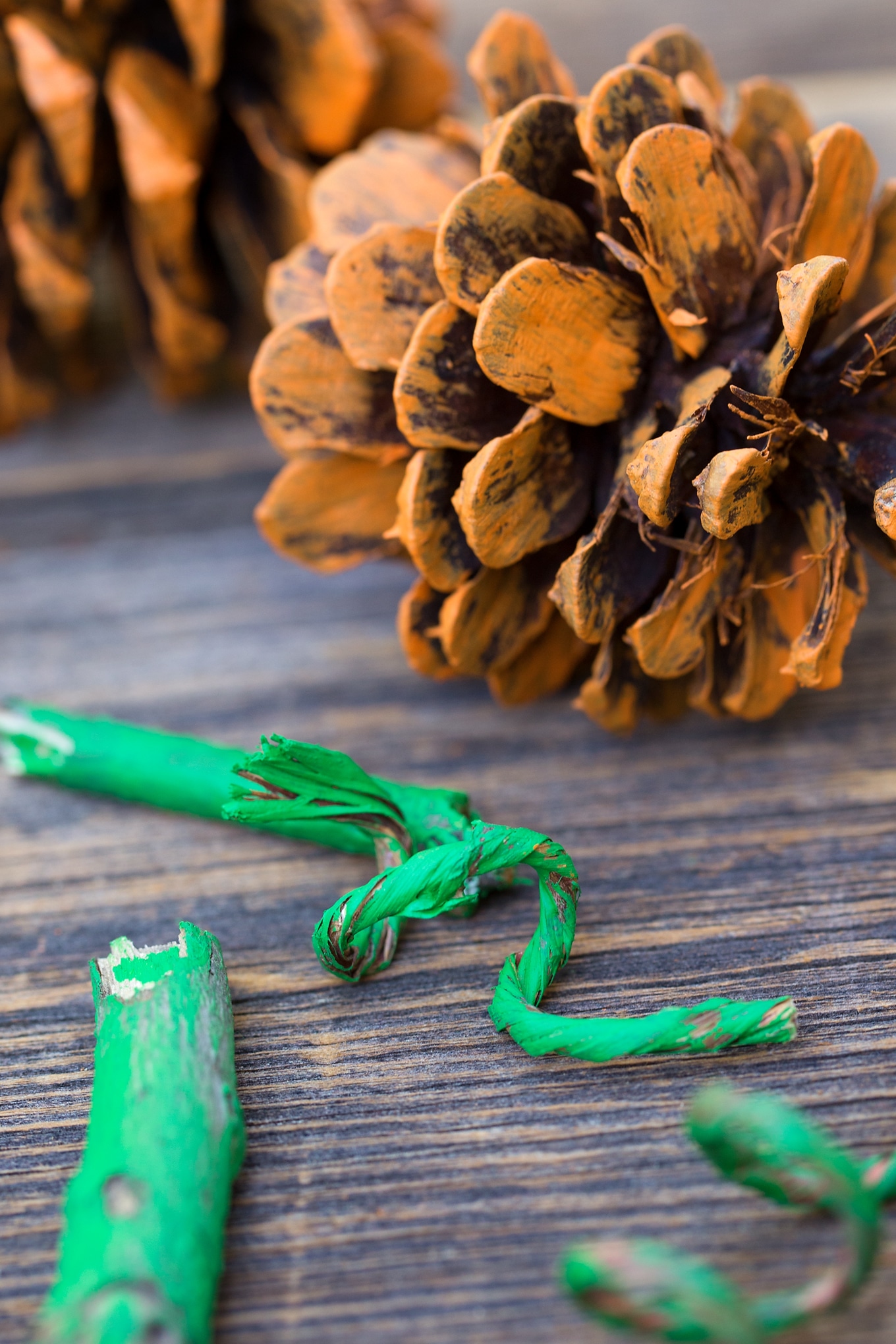 Pine Cone Pumpkins In-Process